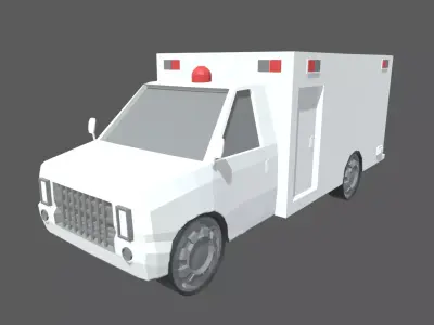 Low Poly Ambulance 01 Low-poly 3D model