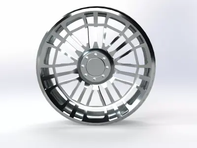 Multi-Spoke Alloy Wheel  Generic Performance Rim High Detail CAD 3D model