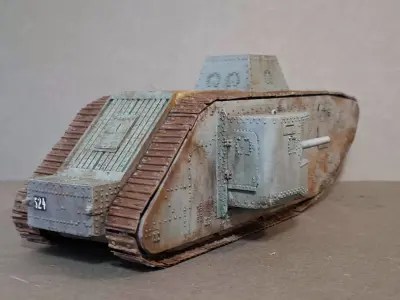 German World War One Tank A7vu 3D print model