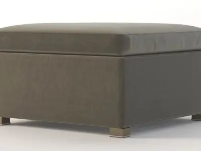 Cane Line Shape Footstool Ottoman 3D model