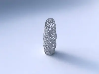 Vase twisted bent hexagon with smooth organic lattice 3D print model