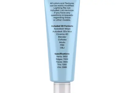 Cosmetic Tube Low-poly 3D model