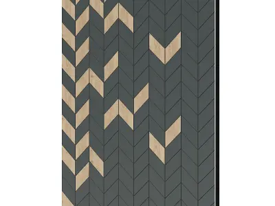 Modern Wood and Black Wall Panel 3D model