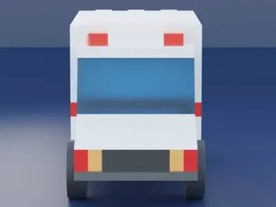 Cartoon Ambulance Car 3D model