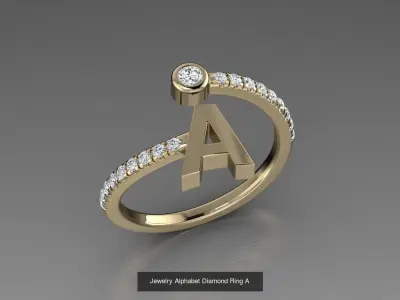 Alphabet Jewelry Rings 3D Model Pack