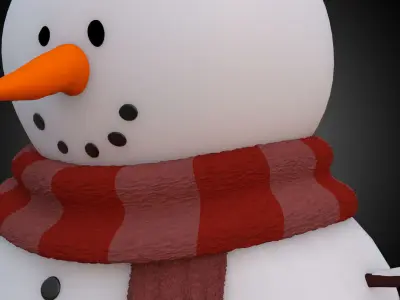 Snowman wearing scarf and hat Low-poly 3D model purchase
