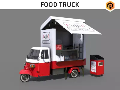 Food Truck Low-poly 3D model