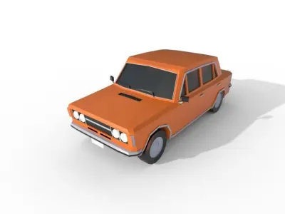 Fiat 124 Special 1973 - 1631 poly - 7 Diffirent Colour Low-poly 3D model