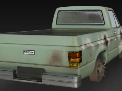 old rugged car 3D model