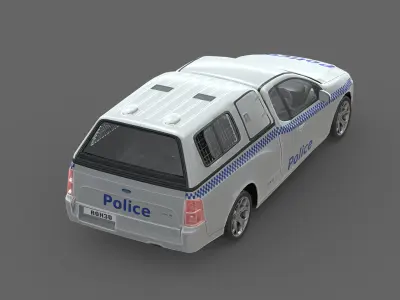 Ford Falcon FG UTE Police 2011 Low-poly 3D model