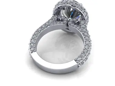 Halo Solid Love Woman Wedding Ring 3D print model