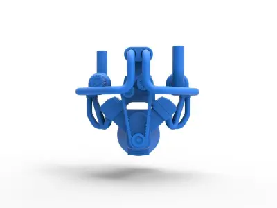 Twin turbo supercharged V8 Engine Scale 1 to 25 3D print model