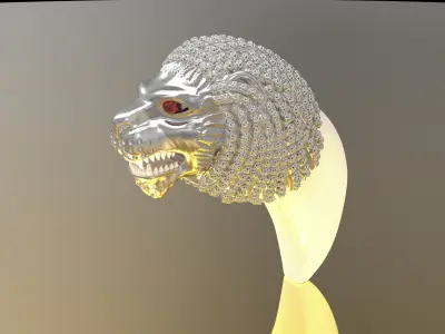 063 - Lion Nail Pendant 3D print model