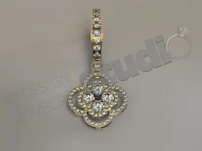 Brilliant luxury earring design 3d model 3D print model