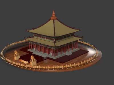 Chinese ancient house  3D model 43