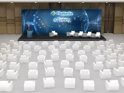 Ceremony Stage Decor 015 With Seating arrangement 3D model