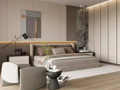 Modern Bedroom 3D Model 3D model