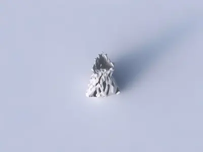 Vase puffy triangle with smooth cuts and bulges  3D print model