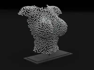 Woman bust metal art 3D model