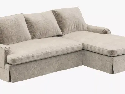 Restoration Hardware Belgian Classic Roll Arm Right-Arm Chaise 3D model