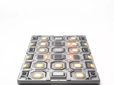 Hexagonal Light Grid model pack with illuminated tiles design Low-poly 3D model