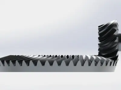 Spiral Bevel Gear - RATIO 3 - TEETH 16 48 3D print model