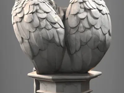 Resting Grace Sitting Angel Statue 3D print model