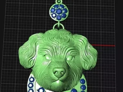 Dog Diamond Pendant 3D print model