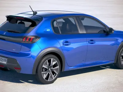 Peugeot e-208 2020 VRAY 3D model