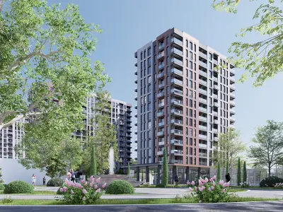 residential building Low-poly 3D model