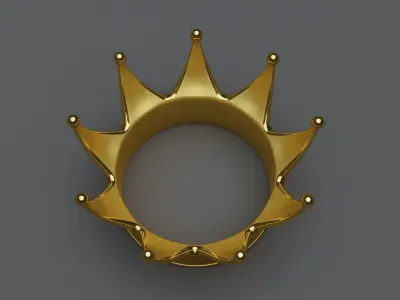 Gold crown Low-poly 3D model