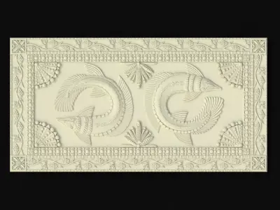 Central decor ornament for furniture 3D model 850
