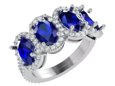 Oval Halo Ring 4356 3D print model