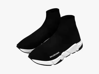 Balenciaga Speed Trainers Black 3D model