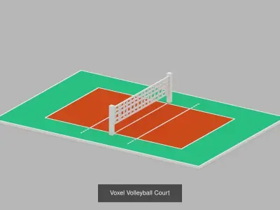 Voxel Sport Courts 3D Model Pack