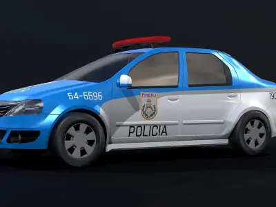 Police Car - Rio de Janeiro Low-poly 3D model