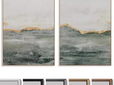 Abstract Painting Frame set 3D model 15