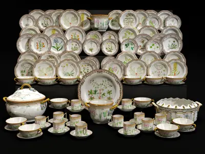 Porcelain table service 3D model