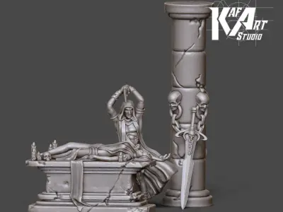 Dark ritual scenery - 35 mm scale 3D print model