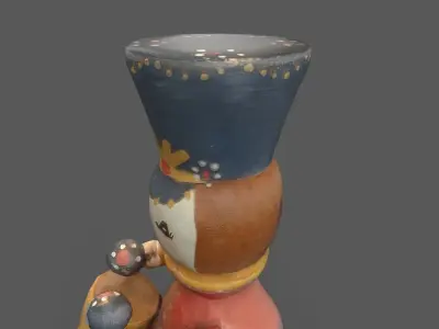 Vintage Wood Christmas Toy Soldier Low-poly 3D model