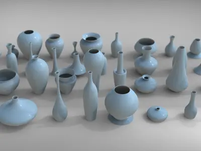 Vases Collection  Decorative Arts 3D model 37 pcs 3D model