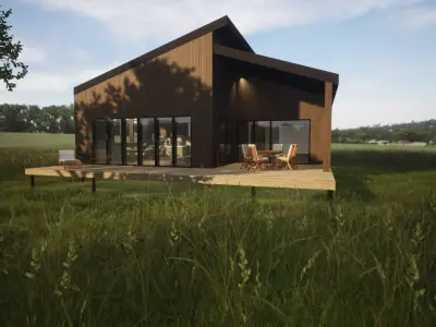 Modern House Design-Revit-Twinmotion-Render 3D model