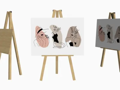 painting stand  Low-poly 3D model