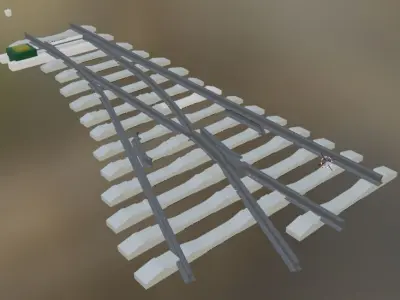 turnout train tracks 3D model