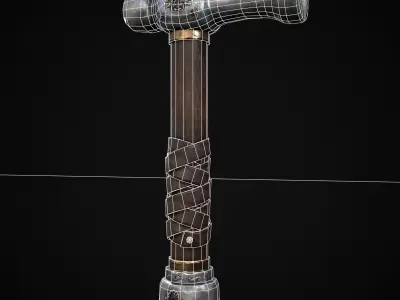 Ornate Ball Peen Hammer Low-poly 3D model