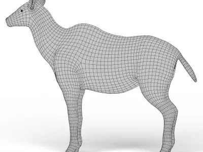 Kudu Base Mesh Low-poly 3D model