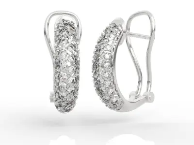 Diamond and Gemstone Earrings 3D print model