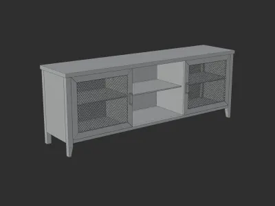 Industrial Sliding Mesh Door TV Console 3D model