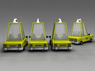 Low Poly Taxi Car Low-poly 3D model