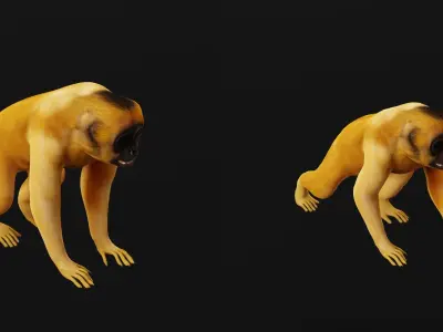 Gibbons Apes Low-poly 3D model